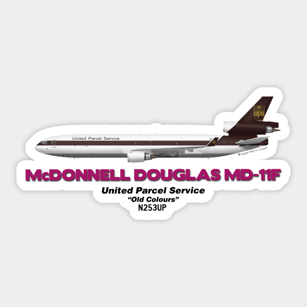 McDonnell Douglas MD-11F - United Parcel Service "Old Colours" Sticker by TheArtofFlying